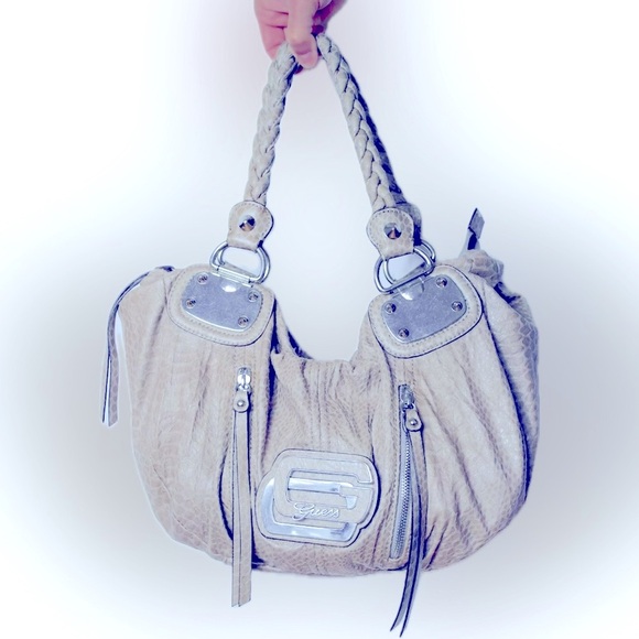 Guess Y2K Signature bag cream with silver tone hardware snake skin - Picture 10 of 10